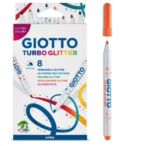 Pennarelli lavabili Giotto Turbo Glitter assortiti 8 pezzi
