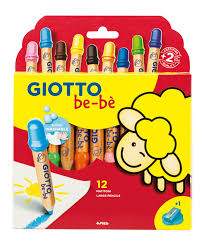Pastelloni In Legno Giotto Bebe` Da 12 Pezzi Con Temperamatite