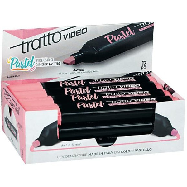 Evidenziatore Tratto Video Pastel Rosa Pompelmo  - tratto 1-5 mm