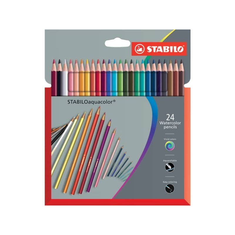 Matita colorata acquarellabile STABILO aquacolor - 24 PEZZI