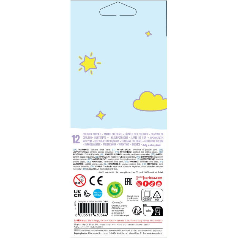 MATITE ESAGONALI PASTEL - 12 PZ