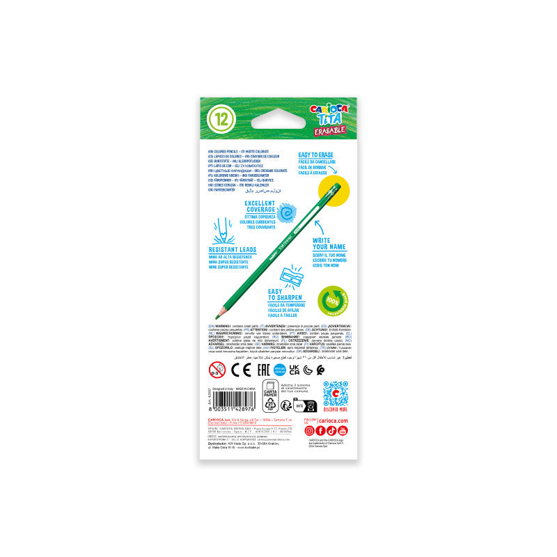 MATITE CANCELLABILI ESAGONALI TITA - 12 PZ