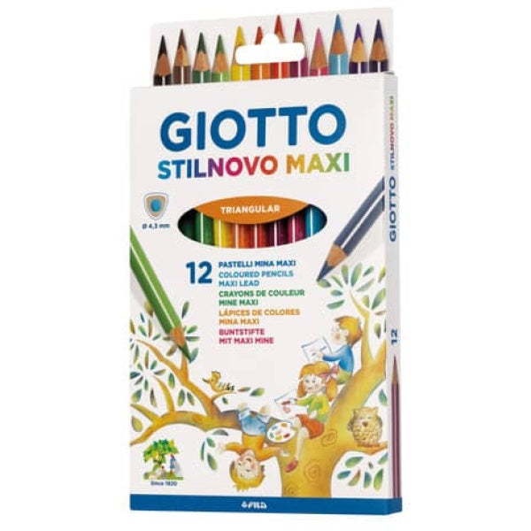 Matite colorate Giotto Stilnovo Maxi da 12 pezzi