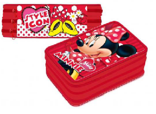 Astuccio 3 zip Minnie Premium
