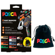 Pennarelli Posca PC5M (4 pezzi), PC3M (4 pezzi), set da 8 e custodia