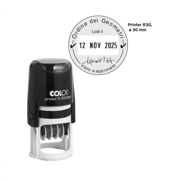 Timbro datario r30 diam. 30mm autoinchiostrato Colop- 1 PEZZO
