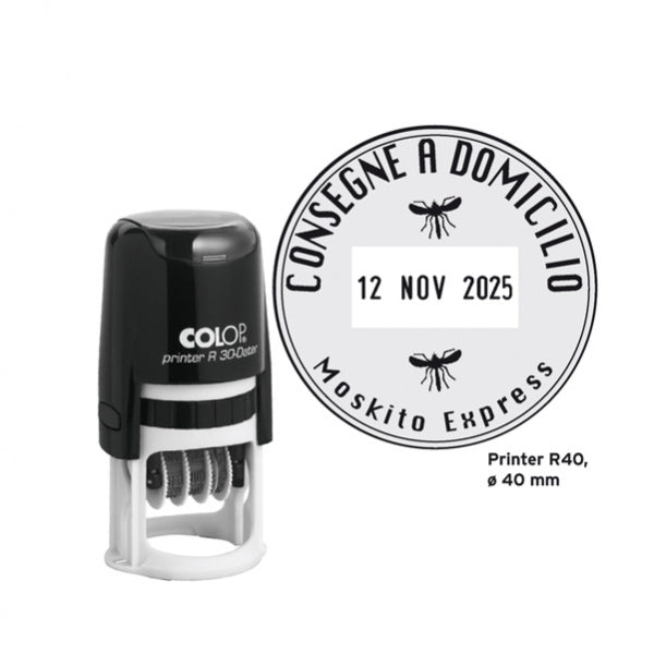 Timbro datario R40 diam. 40mm autoinchiostrato Colop- 1 PEZZO
