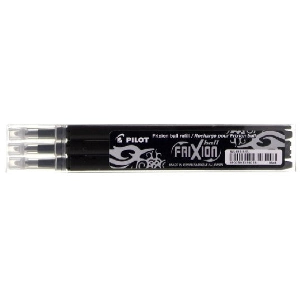 Ricarica refill penna Pilot Frixion Ball NERO - tratto 0,7 mm Blister 3 pezzi