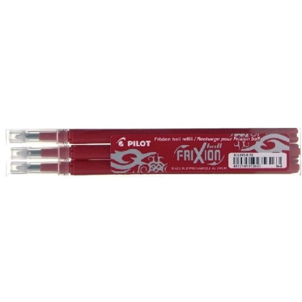 Ricarica refill penna Pilot Frixion Ball ROSSO - tratto 0,7 mm Blister 3 pezzi