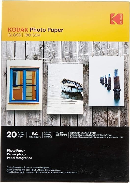 Kodak - Carta Fotografica Photo Gloss - A4 - 180 gr - 20 fogli - 5740-512