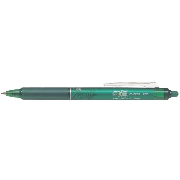 Penna a scatto Pilot Frixion Clicker VERDE - tratto 0,7 mm (Conf. 12 pezzi)