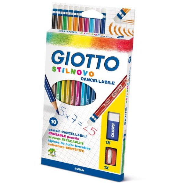 Matite colorate Giotto Stilnovo cancellabile da 10 pezzi