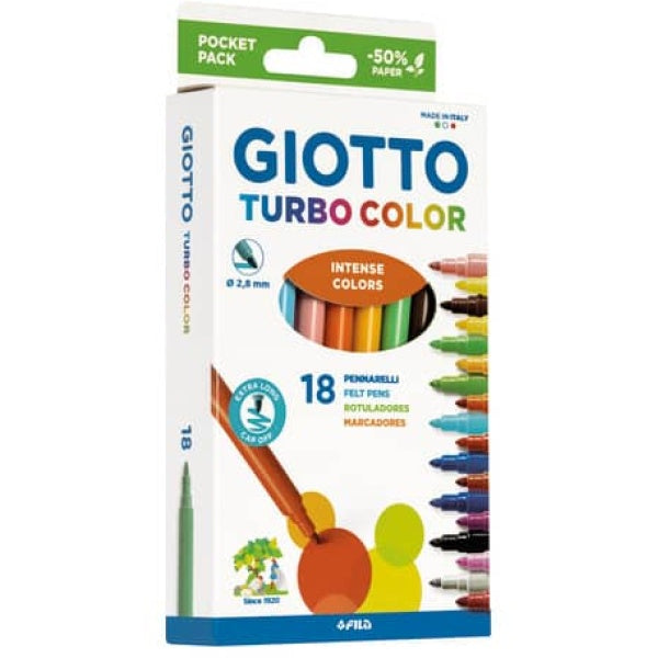 Pennarelli lavabili Giotto Turbo Color 18 pezzi