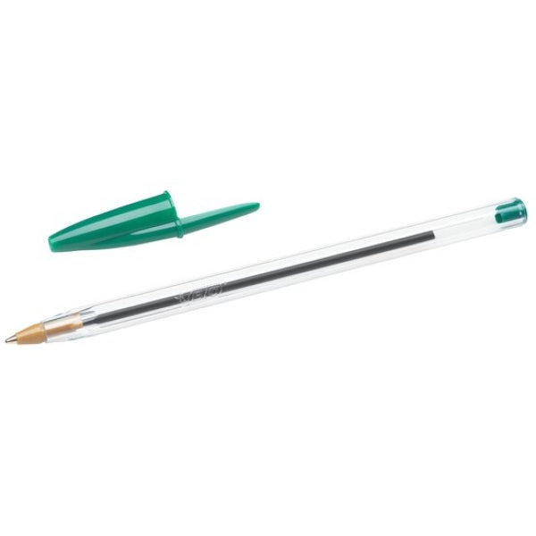 Penna a sfera con cappuccio Bic Cristal Verde - tratto 1 mm. 1 Pezzo